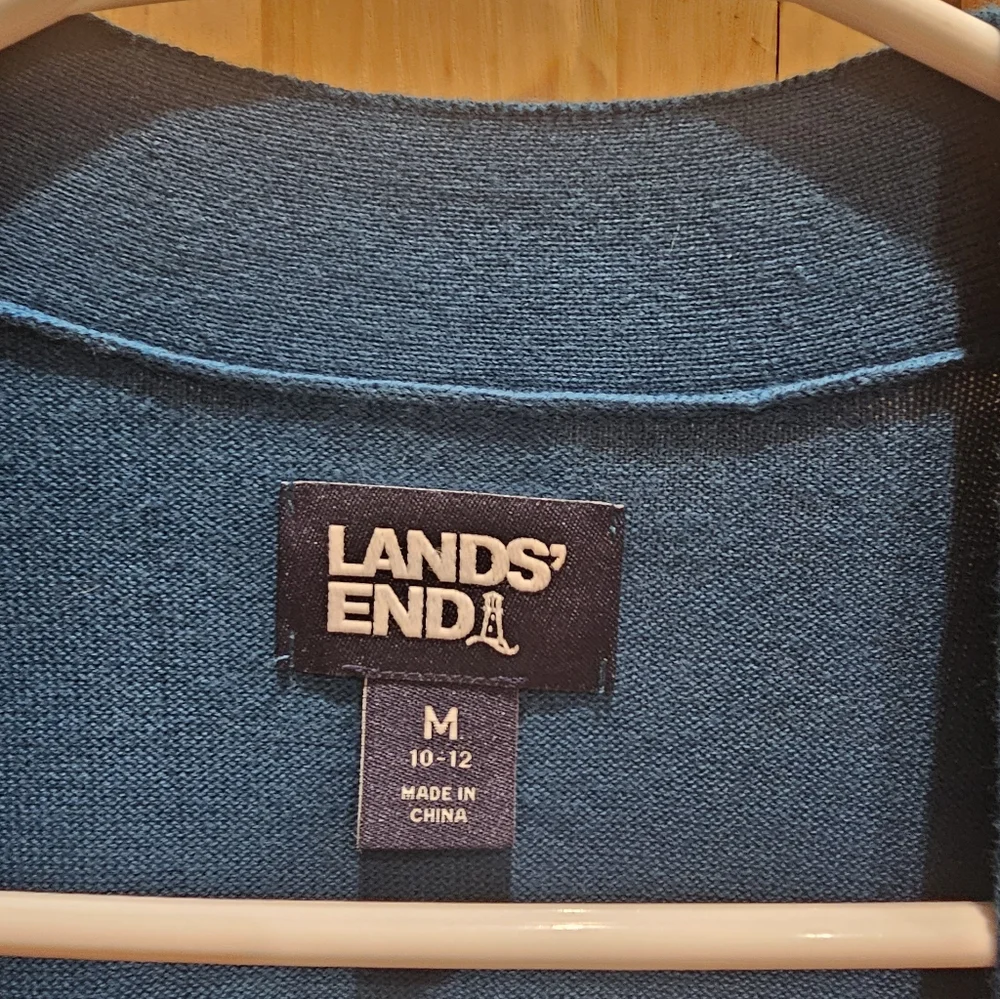 NWOT Lands' End Colorblock Cardigan - Picture 2 of 5